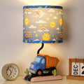 Hamucd Car Bedside Table Lamp for Kid, Truck Nursery Lamp for Boy Girl Bedroom Nightstand Study Room,Cute Desk Lamp with Blue Lampshade for Toddler Playing Room Classroom Decor,1 LED Bulb Included