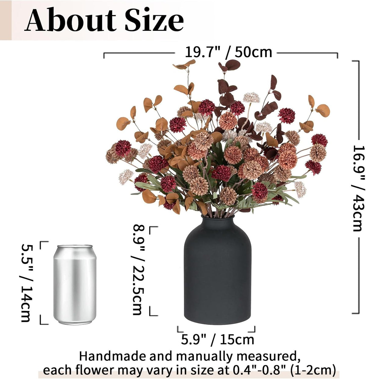 BLOSMON Fall Brown Flowers for Centerpieces, Dining Room Table Decoration