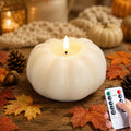 Fall Decor, Fall Decorations for Home, Flameless Pumpkin Candle, White, 1Pc