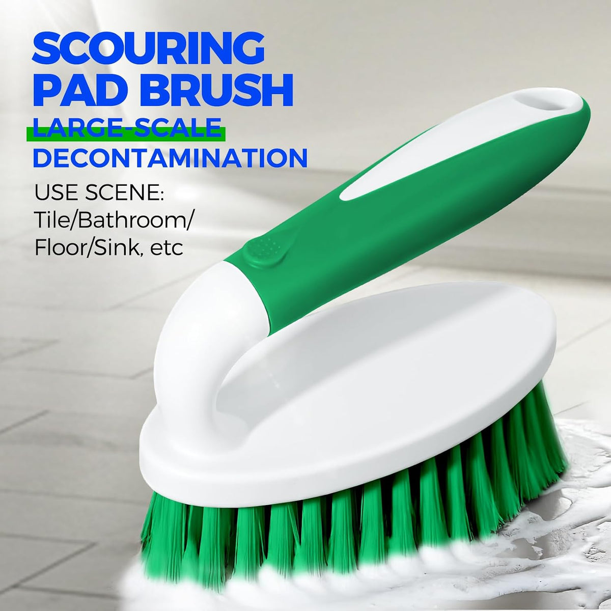 Holikme 5 Pack Cleaning Brush Scrub Brush Kitchen Brush for Floor,Green