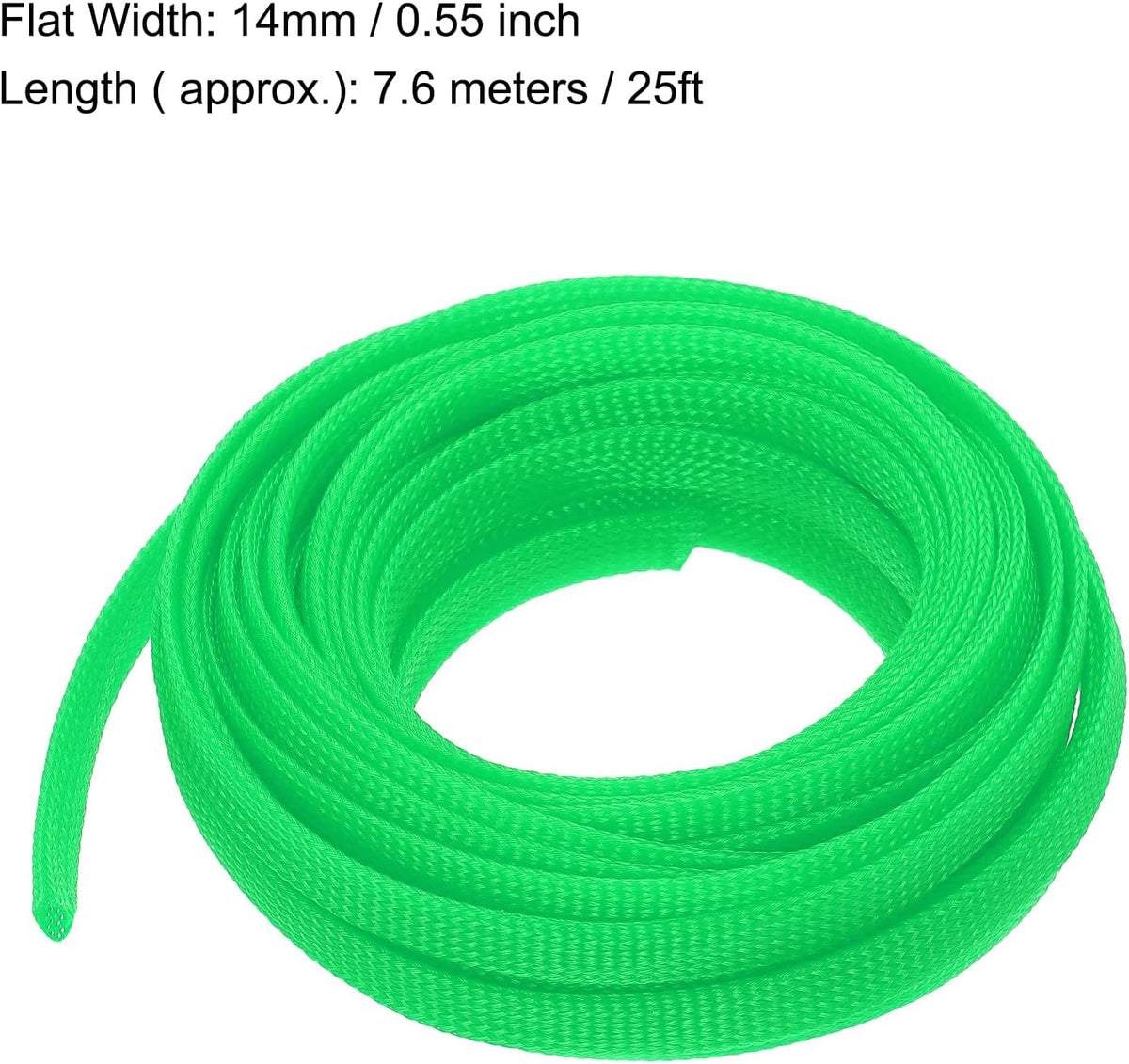 uxcell PET Expandable Sleeving 25ft 3/8" Green Cable Management Sleeve Cord Organizer for Wrap Protect Cable