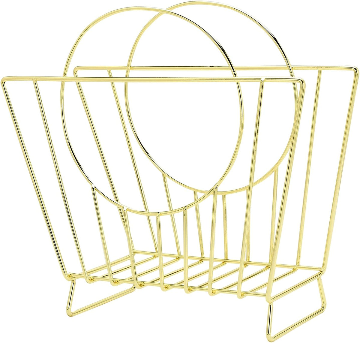 MyGift Brass Metal Magazine Holder, Mid-Century Document File Rack