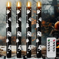 Eldnacele Halloween Ghost Decal Flameless Taper Candles with Remote Timer