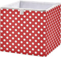 CaTaKu Red Polka Dot Cubes Storage Bins 11 inch Collapsible Fabric Storage Baskets Shelves Organizer Foldable Decorative Bedroom Storage Boxes for Organizing Home