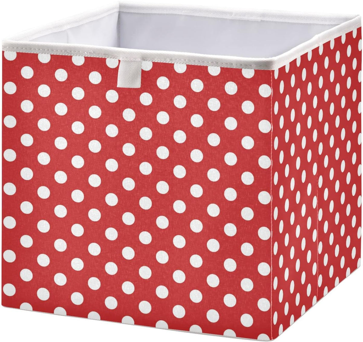 CaTaKu Red Polka Dot Cubes Storage Bins 11 inch Collapsible Fabric Storage Baskets Shelves Organizer Foldable Decorative Bedroom Storage Boxes for Organizing Home