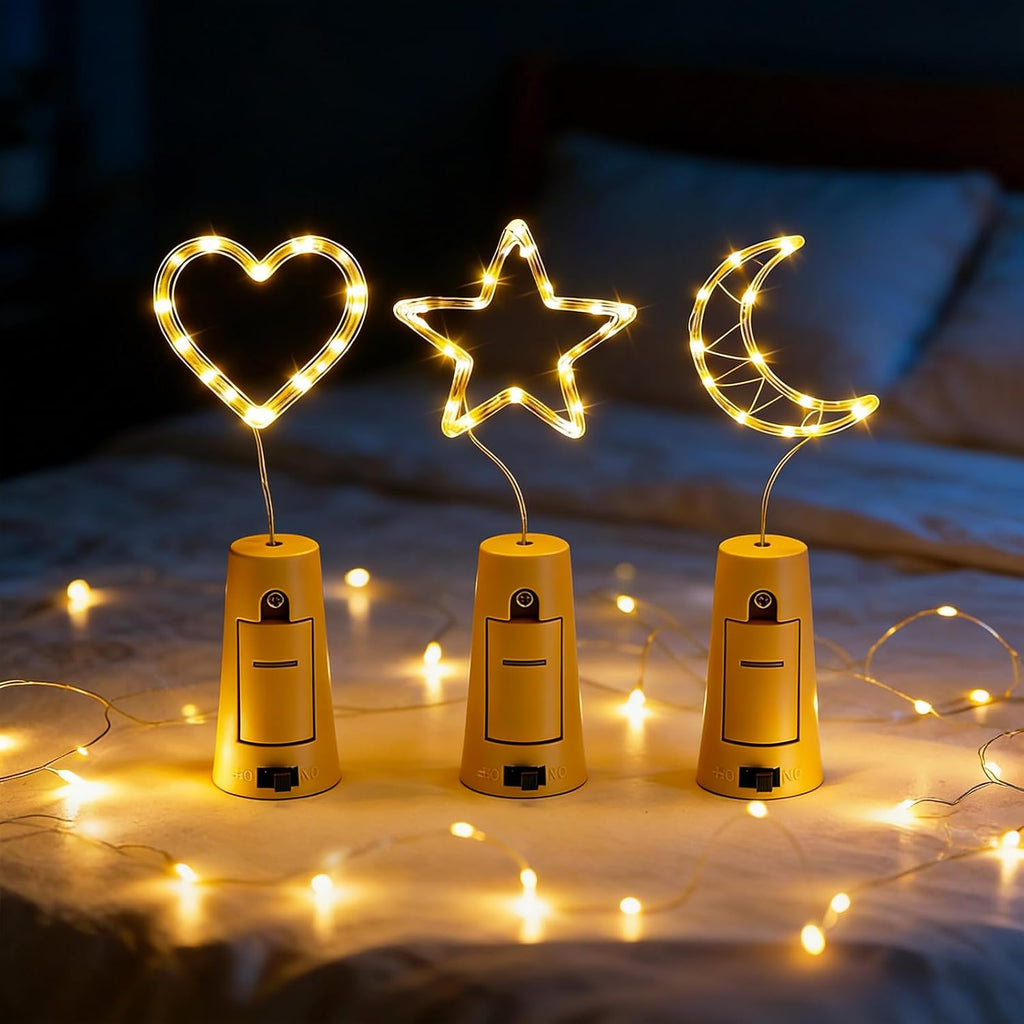 VOOKRY Wine Bottle Lights 8 Pack 20 LED Mini Cork Fairy Lights, Warm White