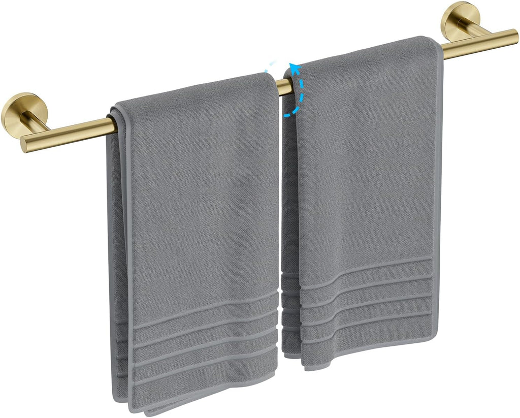 24 Inch Brushed Gold Towel Bar, Bathroom Towel Rack, Modern Bathroom Decor
