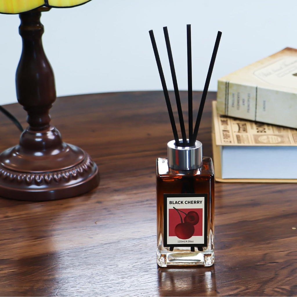 4.06 oz Reed Diffuser Set Black Cherry Air Freshener for Home