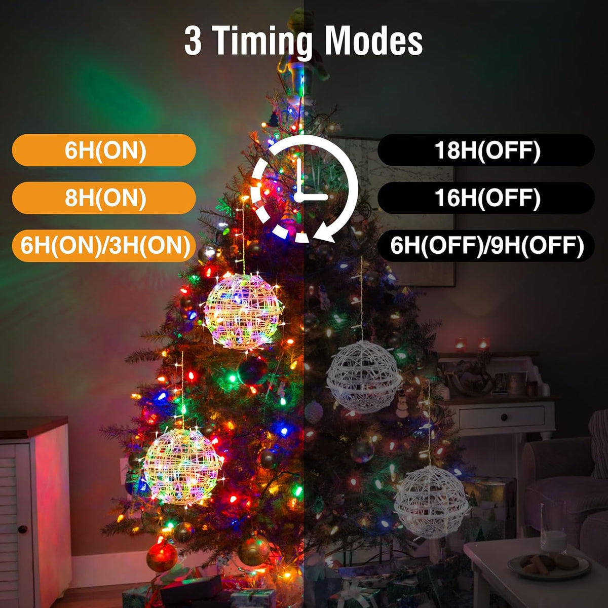 btfarm Color Changing Christmas Light Balls Outdoor with Remote & Timer, 4 Pack 11.81" Lighted Spheres Outside Hanging, 11 Mode Globe Lights with Plug for Trees Yard Garden Porch Patio Indoor Decor