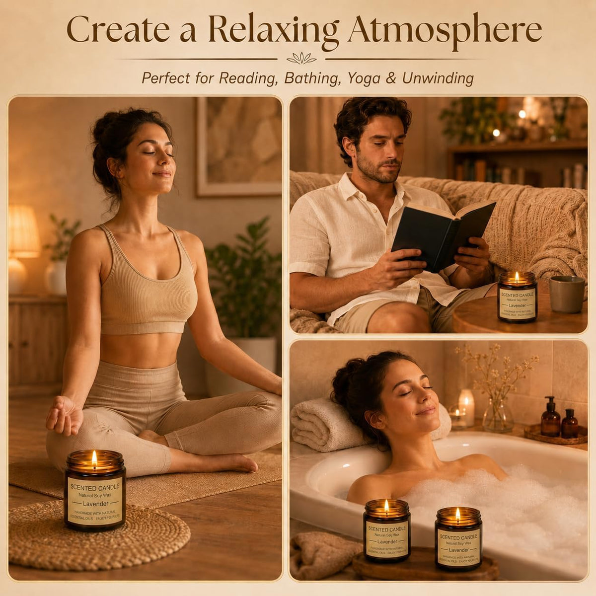 8 Pack Scented Candles, Natural Soy Wax with Elegant Packaging - Reassuring Gifts for Women and Men, Suitable for Valentine's Day, Mother's Day and Christmas