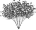 Artificial Plants for Christmas, Fake Silver Plant Four Leaves Clover Plant Bushes Faux Shrubs Greenery Indoor Outside Hanging Planter Home Garden Decor Festival Decoration - Silver 4 Pcs