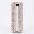 PINXIURY Water Hyacinth Paper Roll Holder, Wicker Toilet Paper Holder Stand for Bathroom, Toilet Roll Holder Stand for Bathroom and Under Sink, 3 Rolls of Toilet Paper Storage, Whitewash