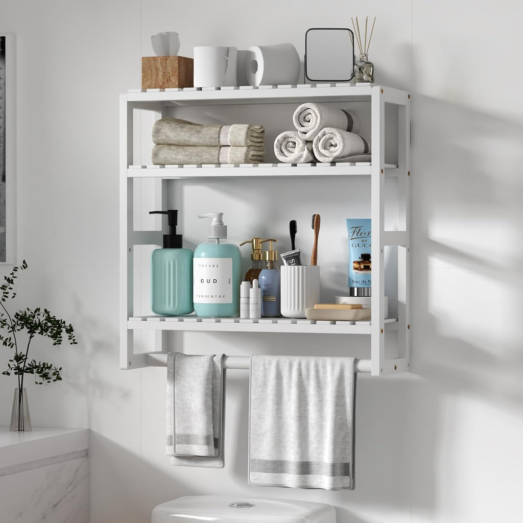 Galood Over The Toilet Storage Bathroom Shelves Wall Mounted 3 Tier White