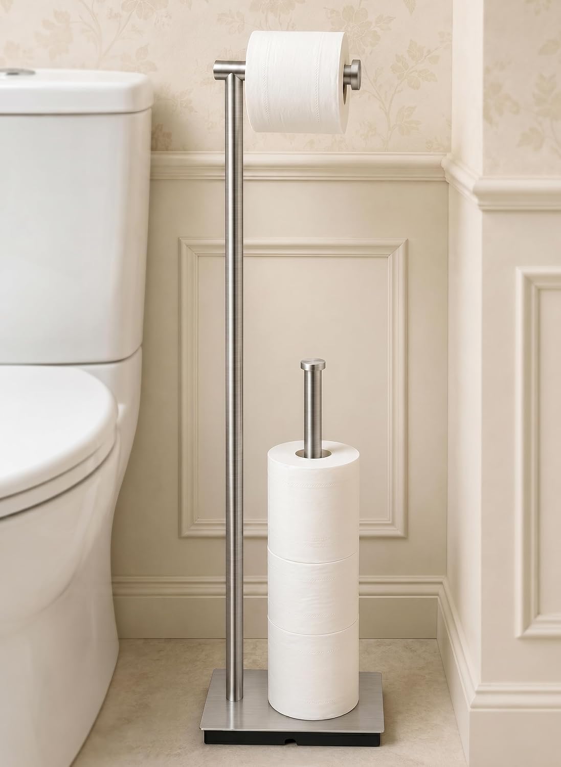 KES Freestanding Toilet Paper Holder Stand with Reserve