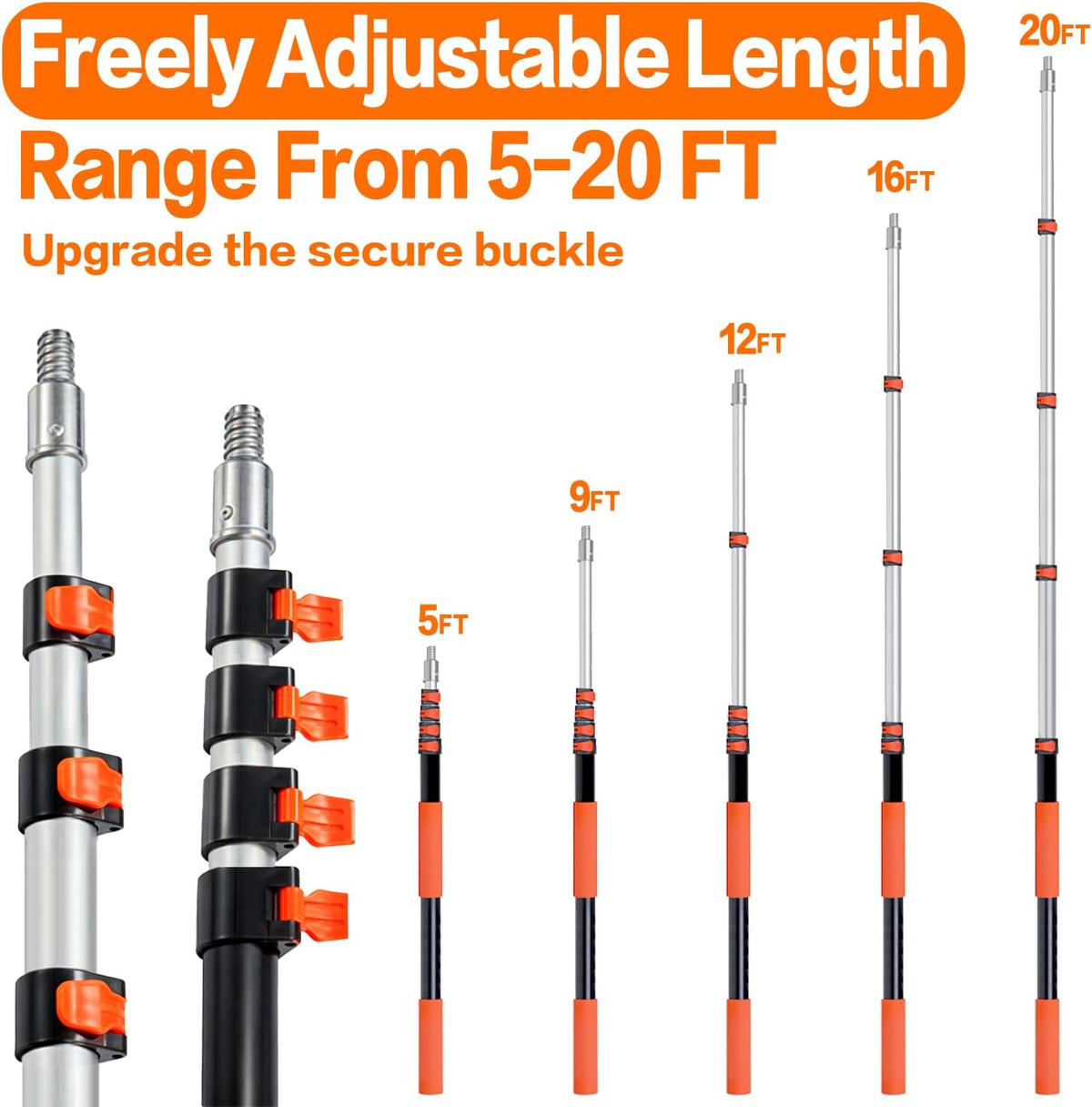 26FT High Reach Duster Cleaning Kit with 5-20 FTExtension Pole