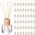 Roshtia 50 Set Reed Diffuser Bottles 50ml Glass Wooden Caps Rattan Sticks