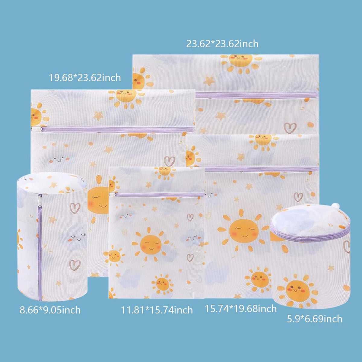 Mesh Laundry Bags 6 Pack, Delicate Wash Bags with Zipper