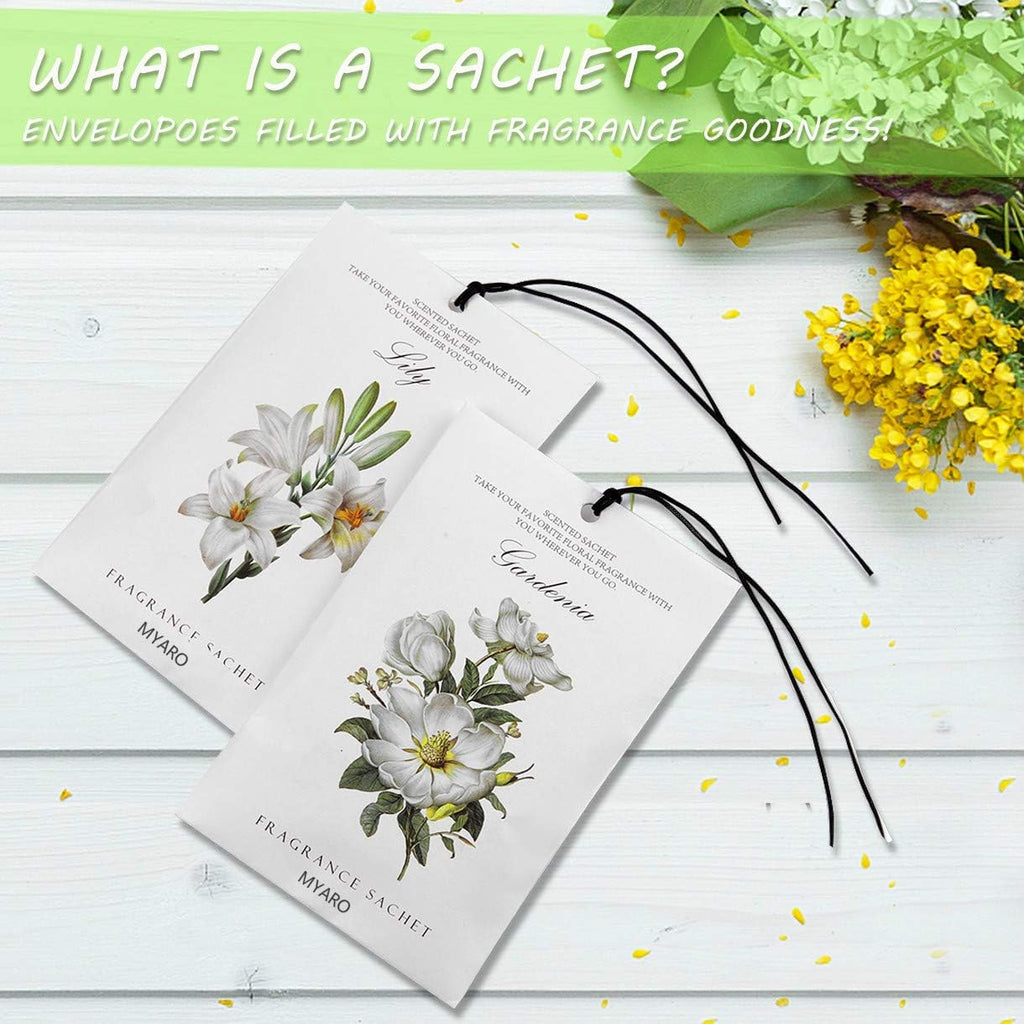 MYARO Scented Sachets Air Freshener for Drawer and Closet, Long-Lasting Sachets Bags Drawer deodorizers Fresh Scents, Home Fragrance Sachet for Lover