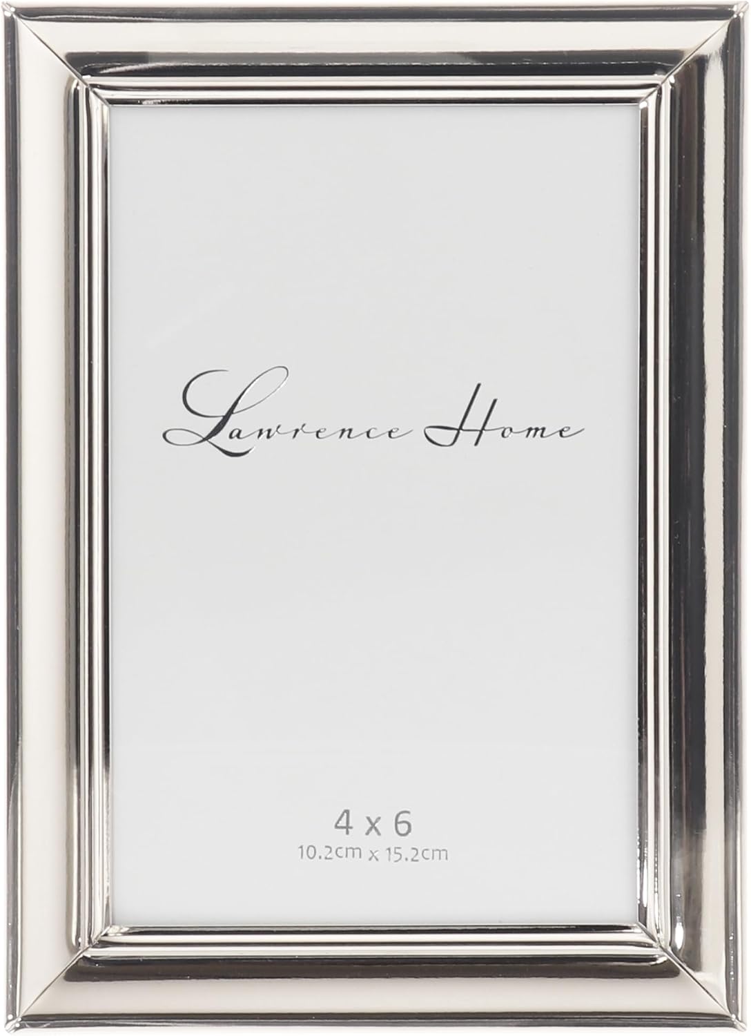 Lawrence Frames Strata Metal Picture Frame, 4x6, Silver