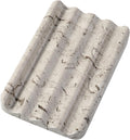 Koville Natural Grey Marble Soap Dish for Shower, Stone Soap Tray for Bathroom, Gray Bar Soap Holder for Sink, Stripe Grooves Soap Saver Stone Dish Keep Bars Dry Easy Clean