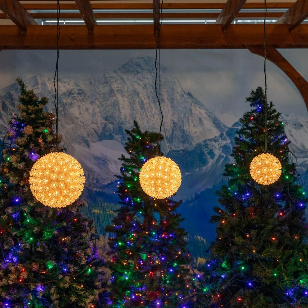 Novelty Lights 10in 150 Light Twinkling Starlight Sphere, Clear, Outdoor