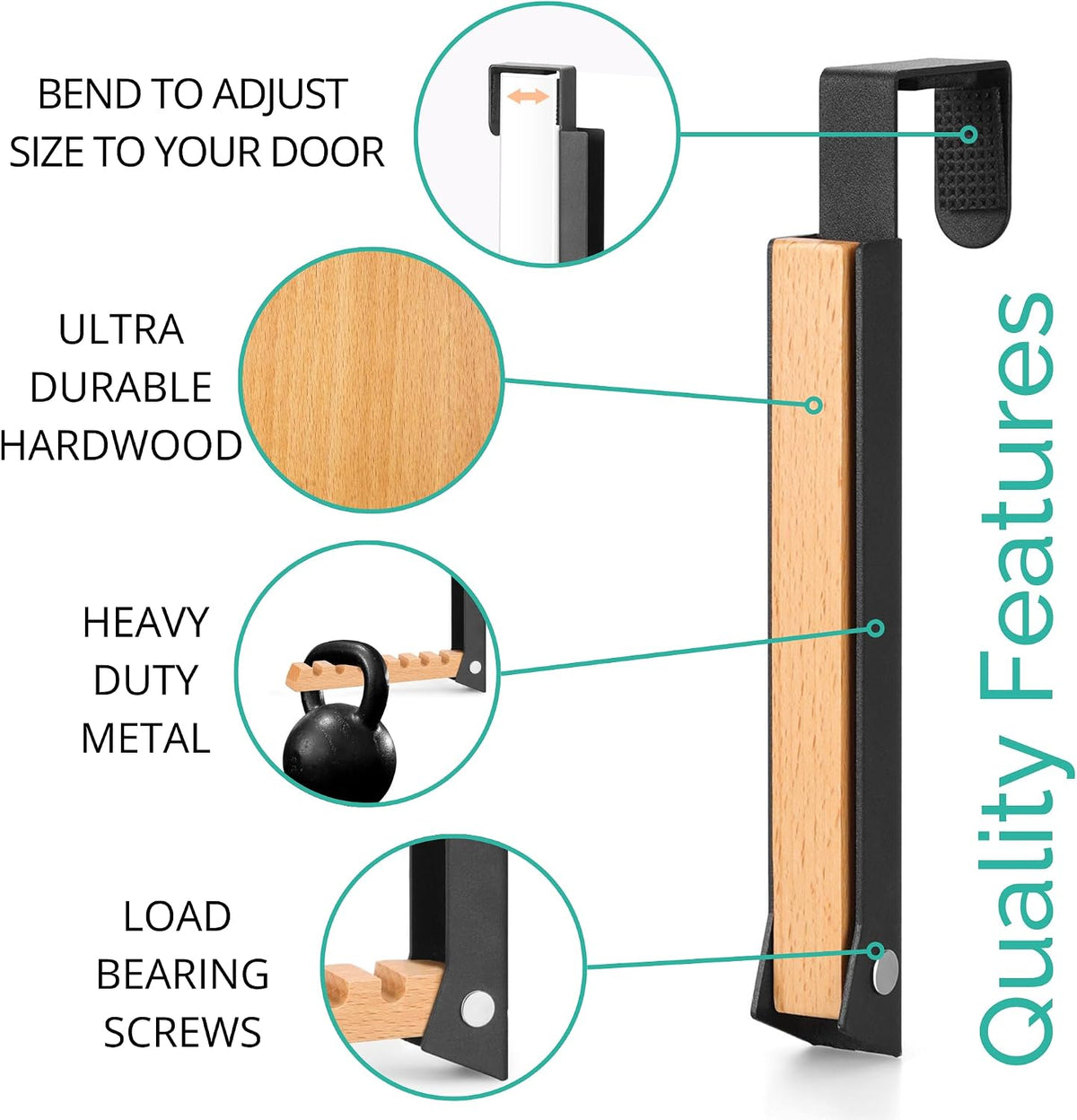 TERRA HOME Over The Door Coat Rack: Portable Folding Travel-Friendly Over The Door Clothes Hanger and Laundry Hanger, Ideal for Compact Spaces and On-The-Go Use - 2PCS (Black)
