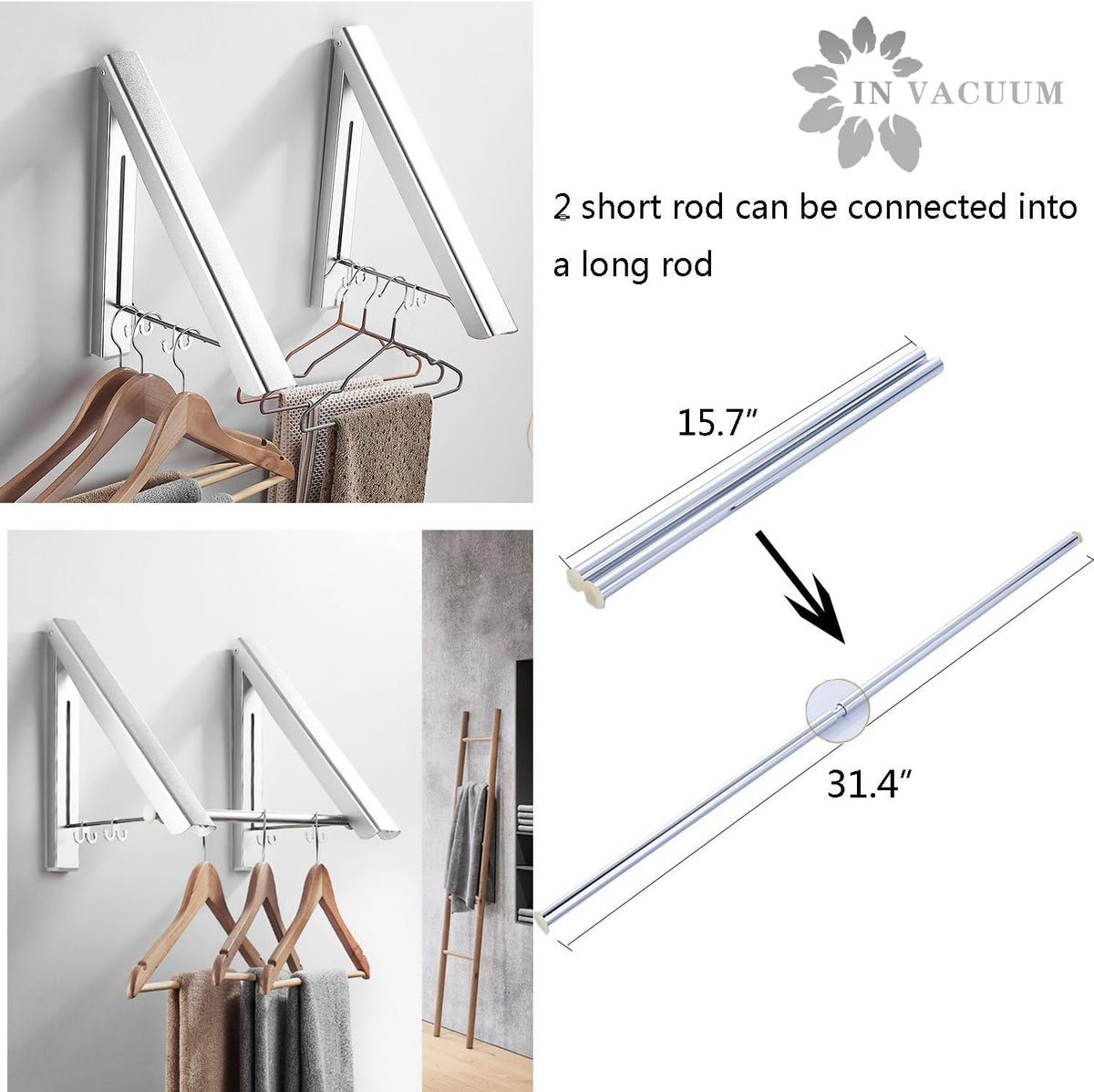 Clothes Drying Rack Folding Indoor, Wall Mounted Drying Racks for Laundry