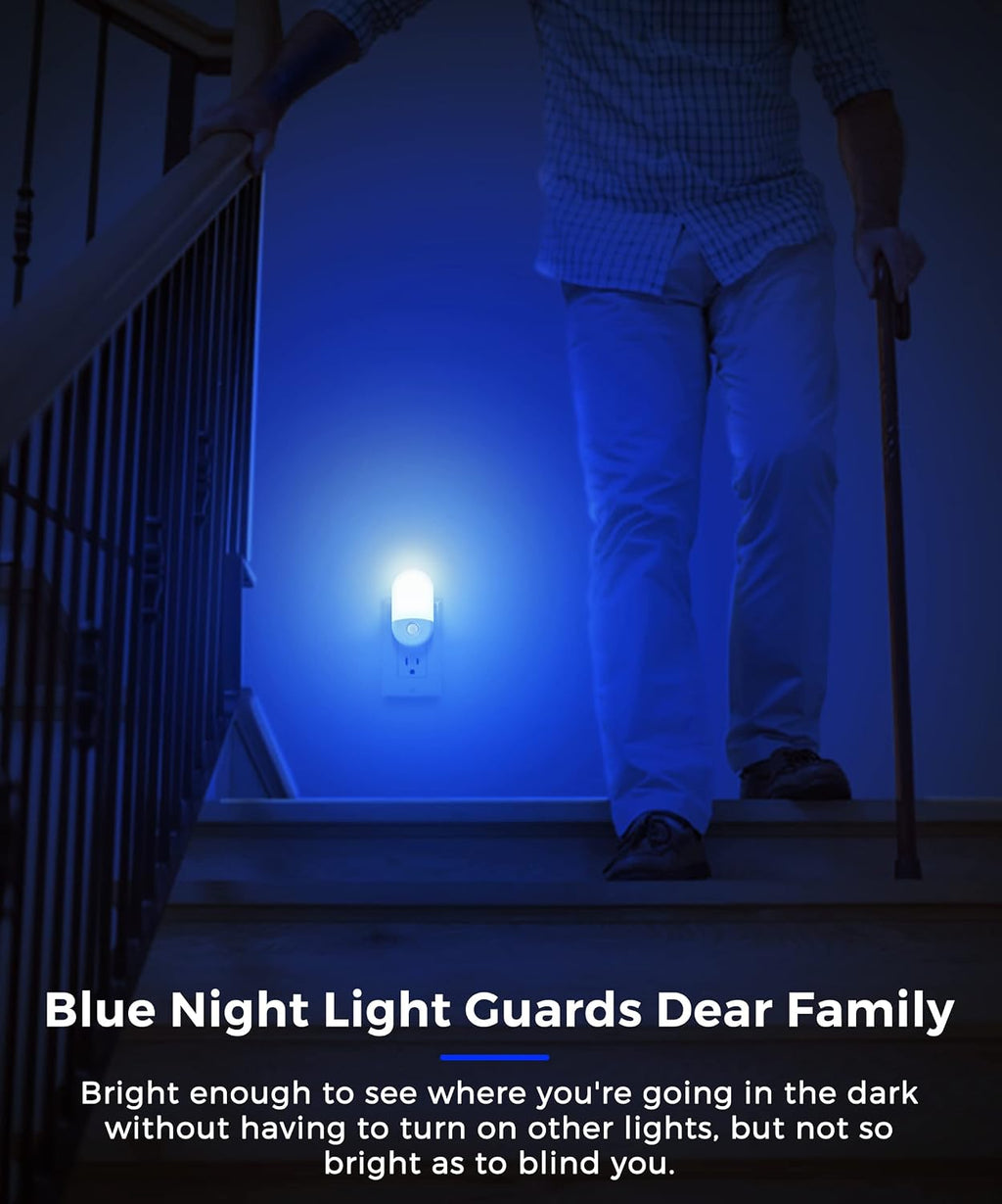 L LOHAS LED Blue Night Light, Night Lights Plug into Wall[2 Pack], 0.6W LED