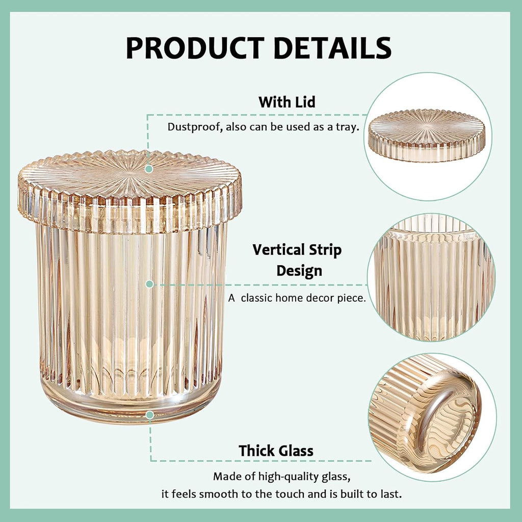 Hipiwe Glass Apothecary Jars with Lid 2Pcs Cotton Ball and Swab Organizer