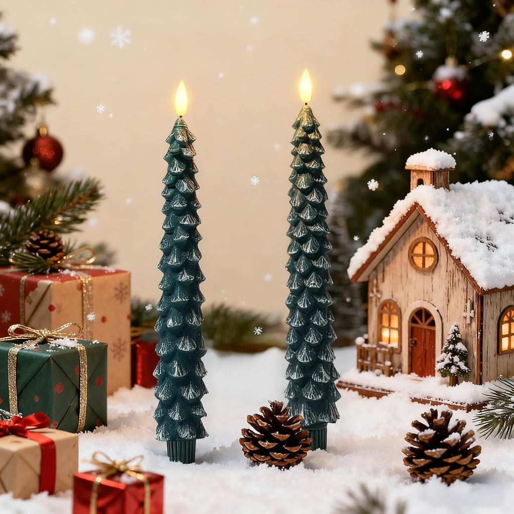 Christmas Decorations For Home, Christmas Tree Flameless Taper Candles