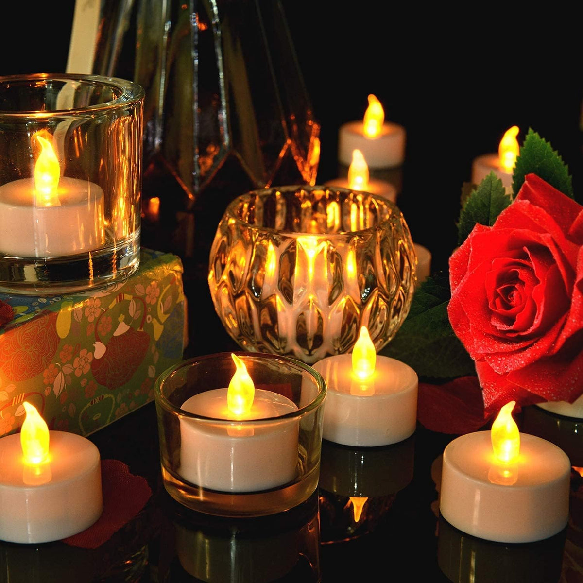 Flameless LED Tea Lights Candles Battery Operated Warm Yellow 100 Pack