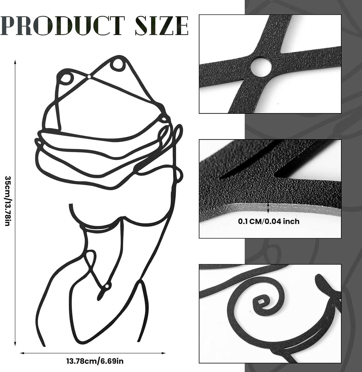 Lounsweer 3 Pcs Modern Minimalist Wall Decor Abstract Line Art Woman Body Wall Decor Modern Single Line Metal Wall Art for Bedroom Living Room Kitchen Bathroom