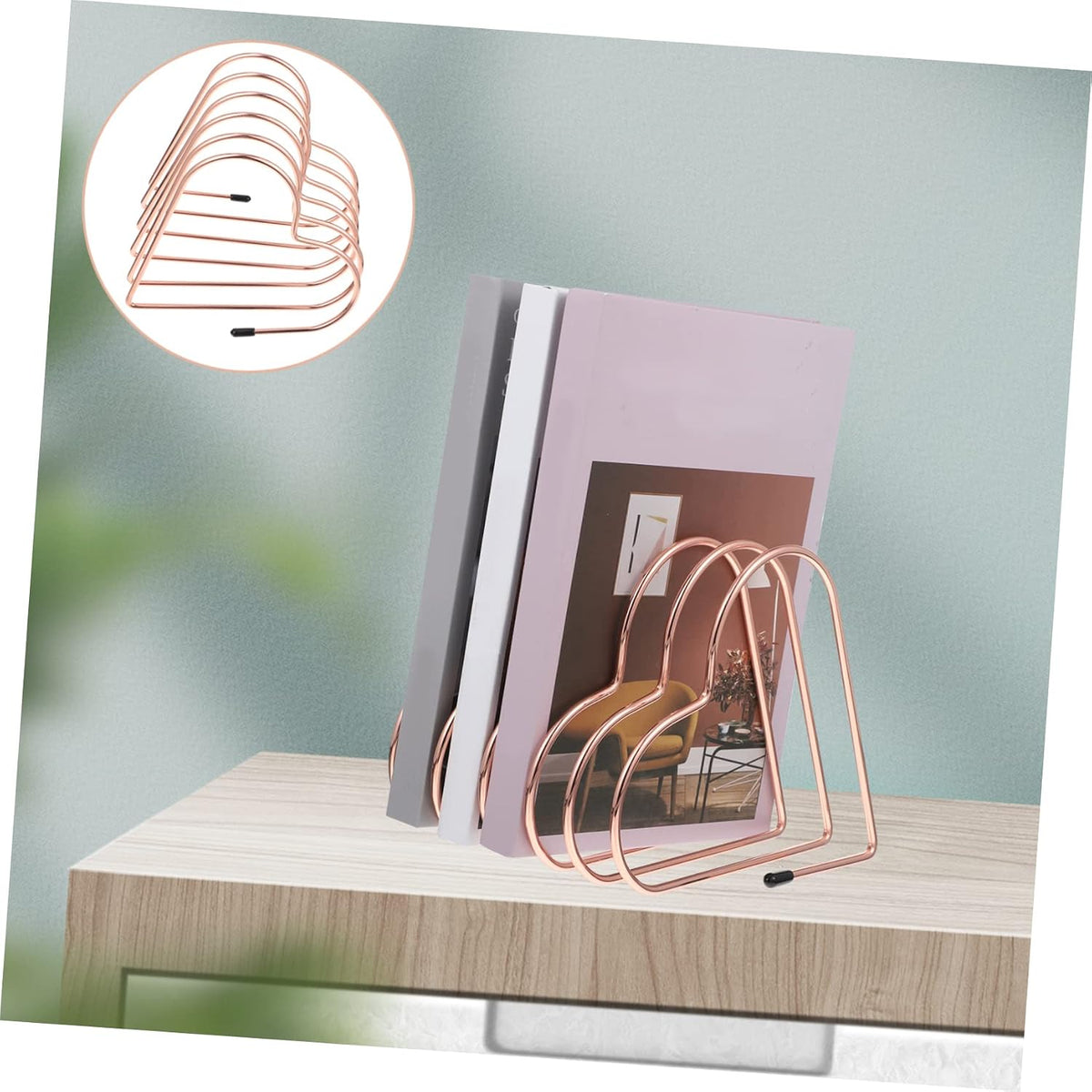 Ciieeo Bookend Book Shelves for Office Document Holder for Desk Heavy Duty Bookshelf Desktop Book Holder Metal Bookshelf Locker Decor Iron Rose Gold Household Book Holder Book Rack CD DVD