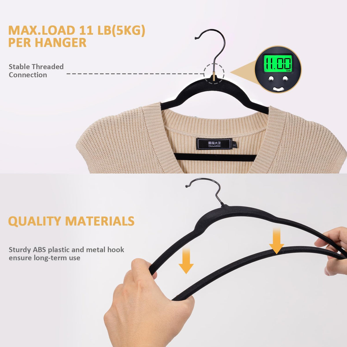 Black Velvet Clothes Hangers 60 Pack, Slim Space Saving Suit Hangers for Closet Organizer, 360° Rotating Black Hooks, Non Slip Clothes Felt Hangers Heavy Duty for Coats,Shirts, Pants, and Dress