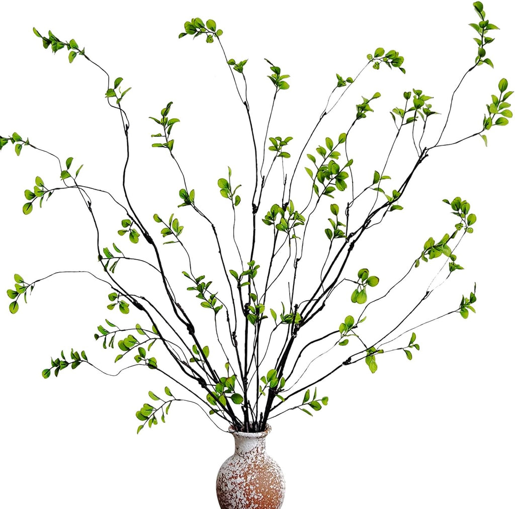 6 Pcs Artificial Ficus Branches Faux Eucalyptus Stems Fake Plants Indoor