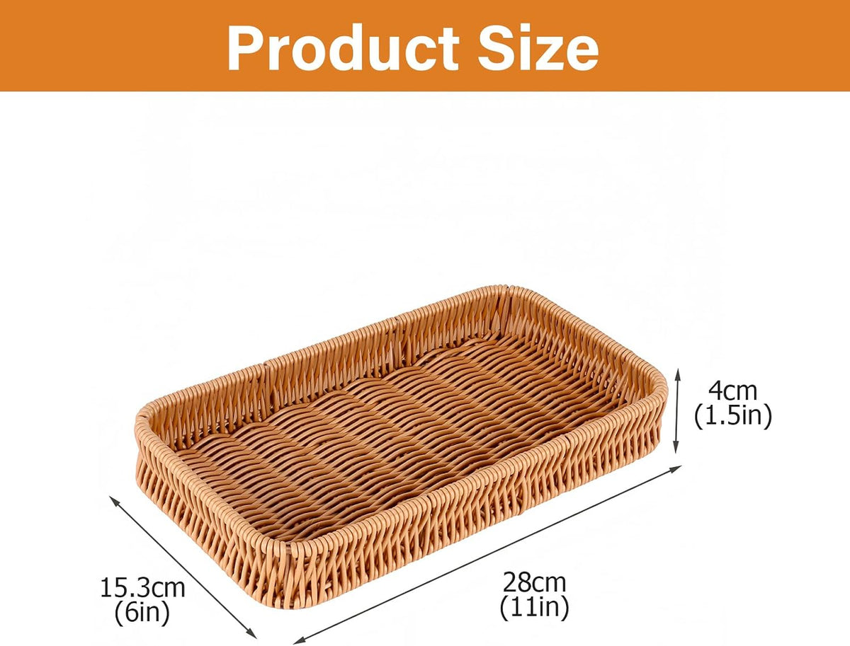 Toilet Tank Tray, Bathroom Vanity Tray, Metal Woven Organizer, Brown