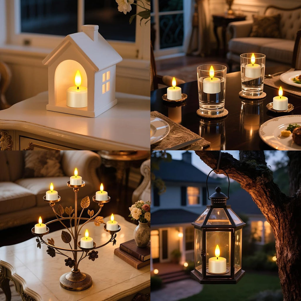 Yme Waterproof Rechargeable Tea Lights with Remote,Magnetic Charger Base