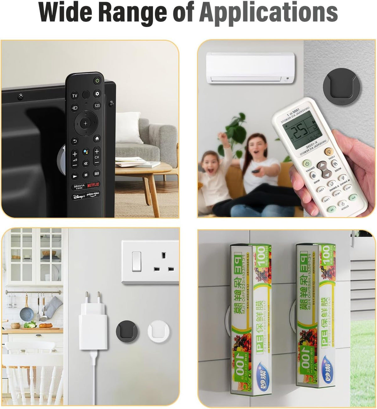 5-Pack Magnetic Remote Control Holder Wall Mount, Upgraded Organizer Storage Wall Holder for Home Office TV, Fan and Air Conditioner Remote Control