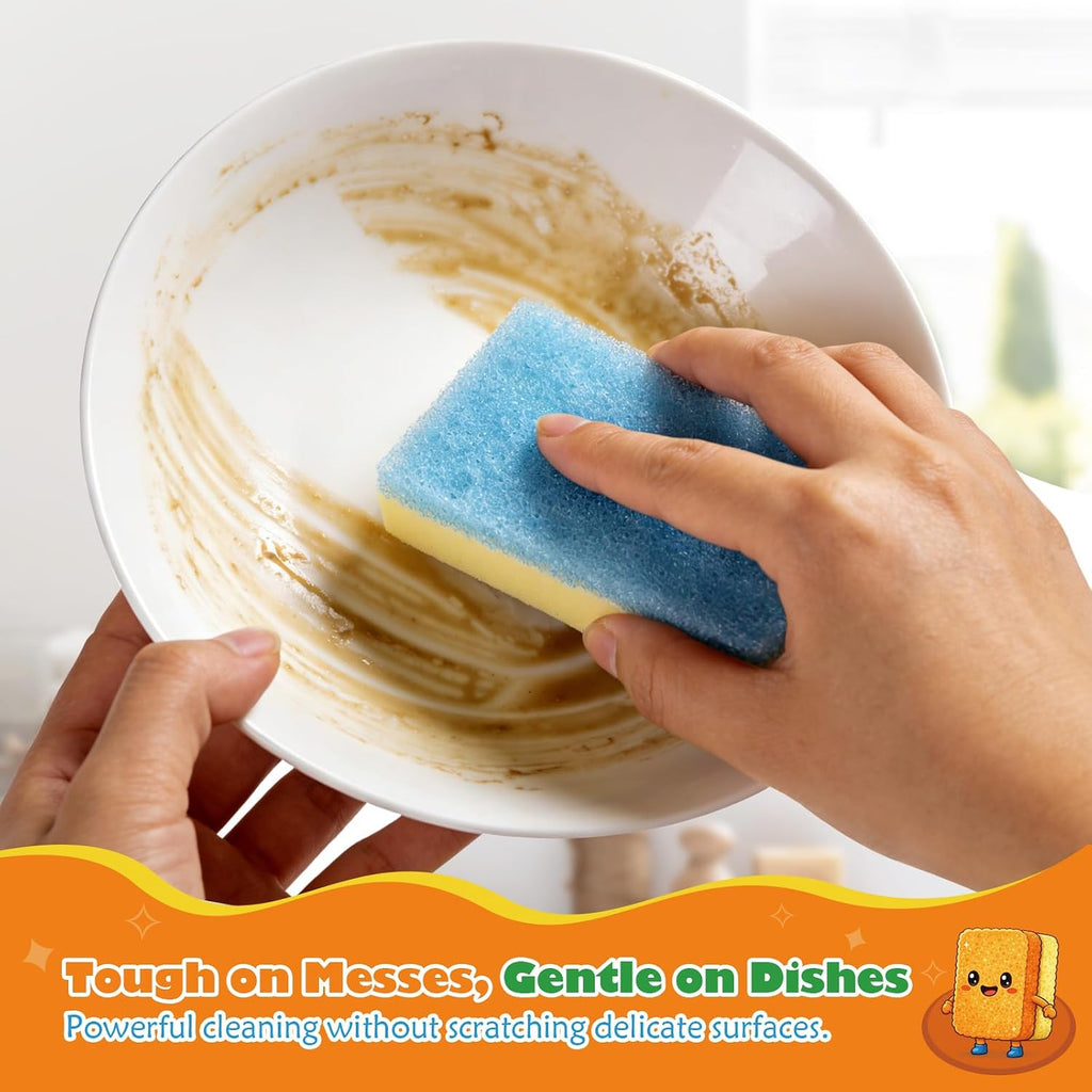 UNIMADE Scrub Sponge, Temperature Responsive Dual-Sided Cleaning Sponges