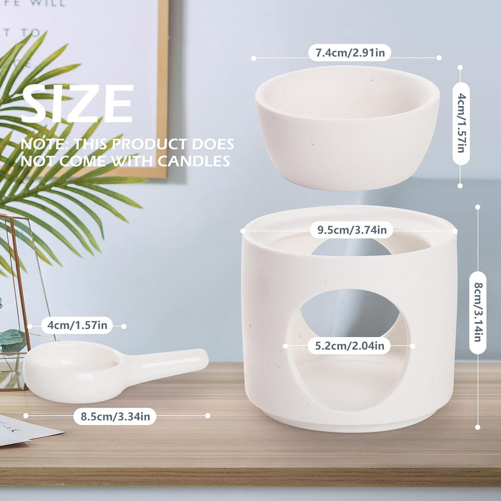WD&CD Wax Melt Ceramic Oil Burner White, Aroma Diffuser Essential Oil Burner Aromatherapy Wax Burner with Tealight Holder, Home Bedroom Decor