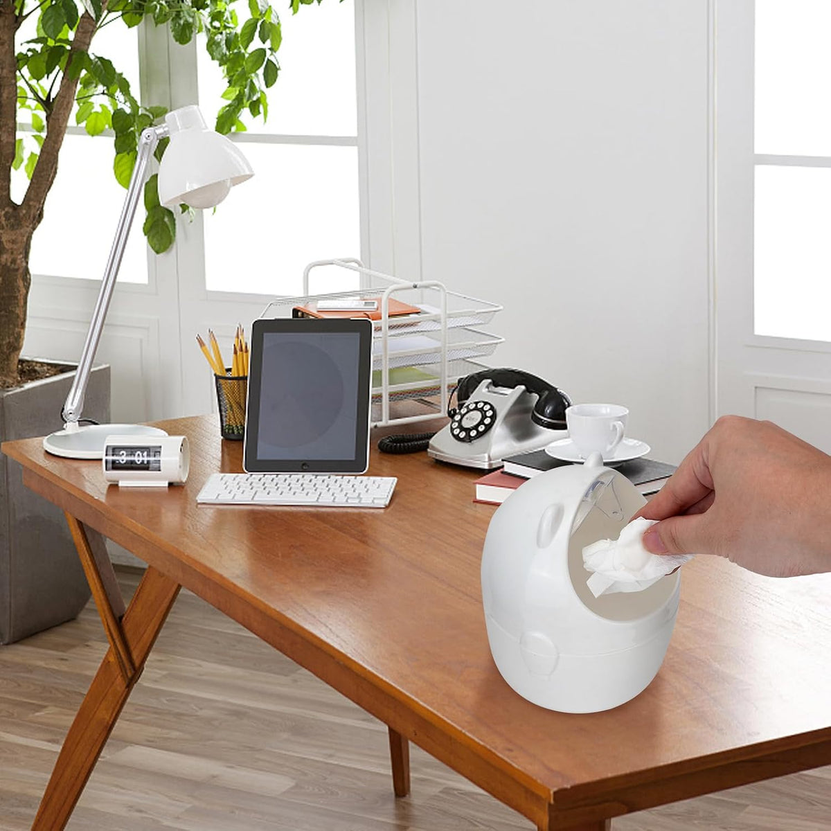 Mini Trash Can with Lid, Cute Small Desktop Waste Bin with 90 Garbage Bags