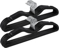 Plastic Short Neck Hangers 20 Pack Ultra-Thin Space-Saving ABS 360° Swivel Hook Ideal for Closet Organization Fits Coats Shirts Dresses & More (20, Black)