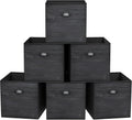 homyfort Faux Wood Grain Cube Storage Organizer Bins, 12x12 Inch Storage Cubes, Closet Cloth Baskets Box for Shelves, Set of 6