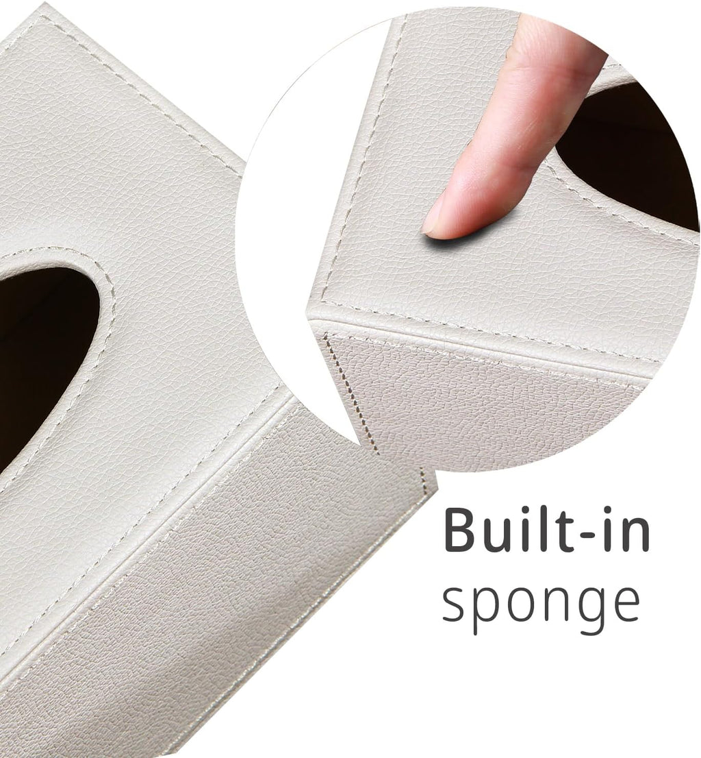 Linen Tissue Box Cover Rectangle,Aesthetic Facial Tissue Cube Box Holder