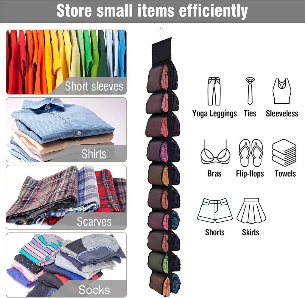 Aulock 2 Pack 40-Pocket Hanging Legging Organizer Storage, Dorm Essentials