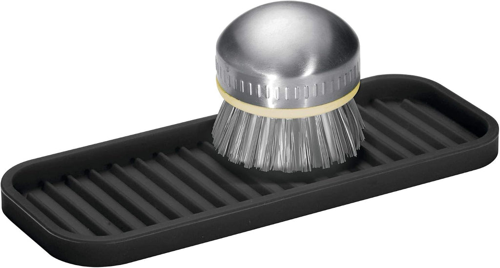 iDesign Silicone Kitchen Sink Tray, Black
