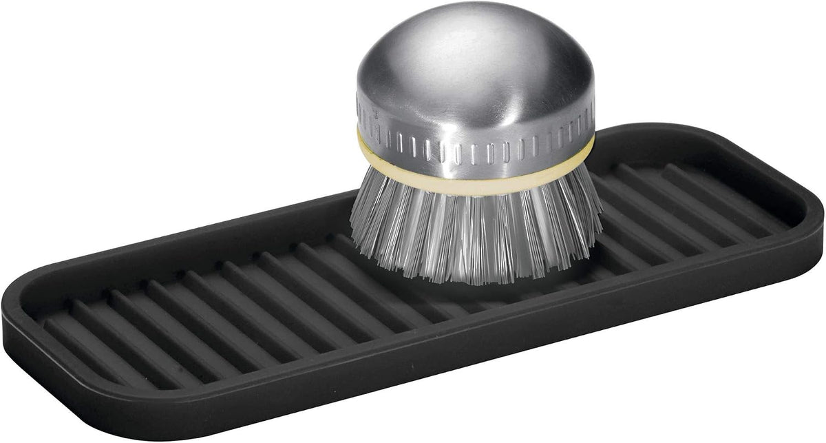 iDesign Silicone Kitchen Sink Tray, Black