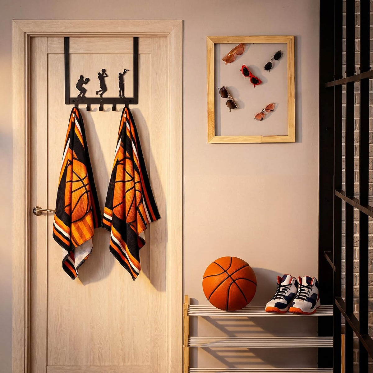 Reallnaive Basketball Room Decor Over The Door Hooks for Sport Lovers Gift