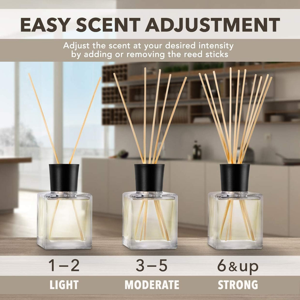 Room Fragrance Diffuser Lemongrass 6.8 Fl Oz - 200ml - with Bamboo Sticks - with Pure & Natural Lemongrass Essential Oil - Intensive Room Scent - Diffuser Gift Set