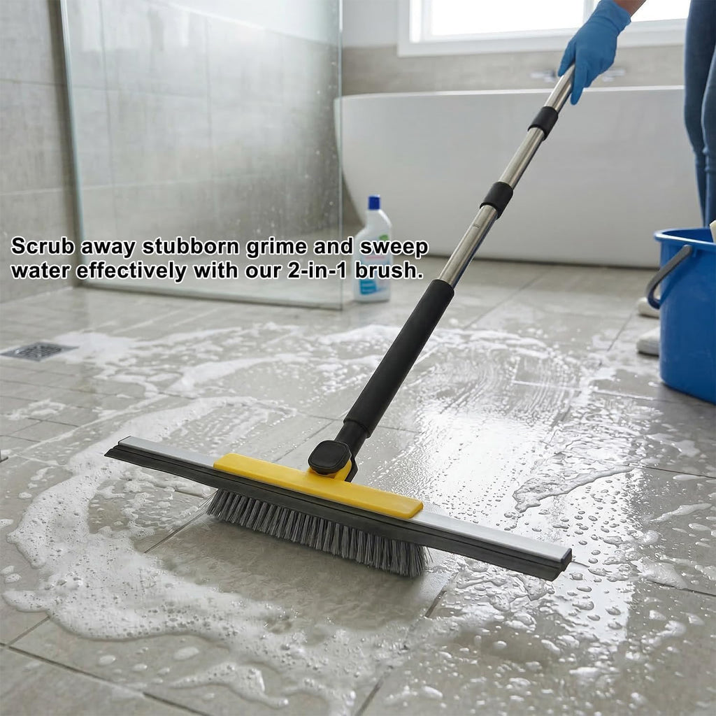 Gloffer Squeegee for Floor, Adjustable Long Handle, Tile Floor Cleaning